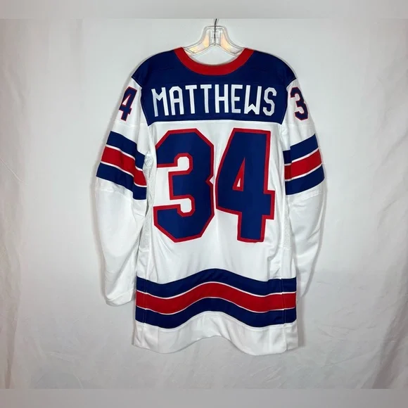Nike Team USA Hockey #34 Mathews 2026 Winter Olympics Milano Away Jersey White S - Picture 2 of 9
